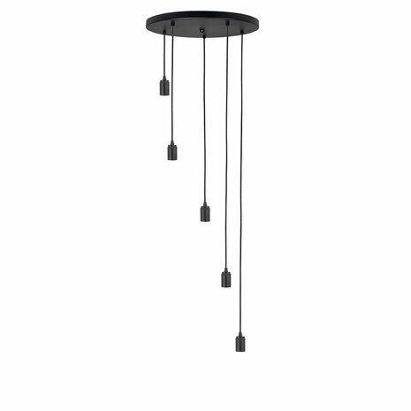 Plafondplaat Rond 5 45cm Zwart