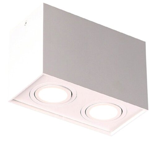 Opbouwspot Basic Square Duo 2xGU10 Wit
