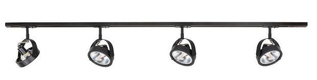 Complete set Trackverlichting Basic Malta 1,5 meter Zwart incl. 4 spots