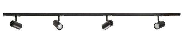Complete set Trackverlichting Basic Gali 1,5 meter Zwart incl. 4 spots