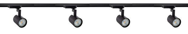 Complete set Trackverlichting PREMIUM Jiuk 3 meter Zwart incl. 4 Spots