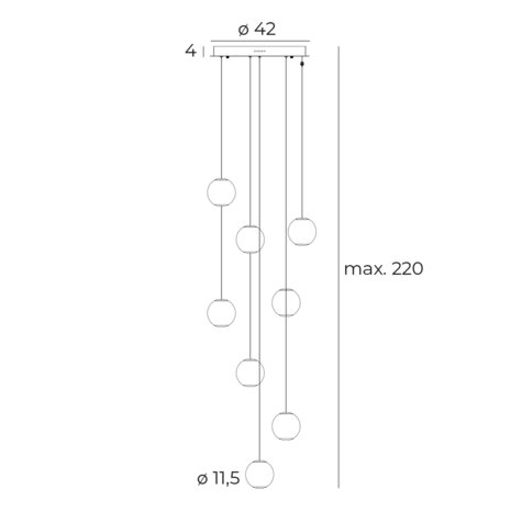 Hanglamp Nobile 8 Kristal