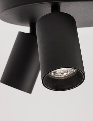 Opbouwspot Tod Triple Rond Zwart
