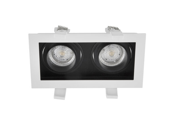 Inbouwspot Cedi Dubbel GU10 Zwart/Wit