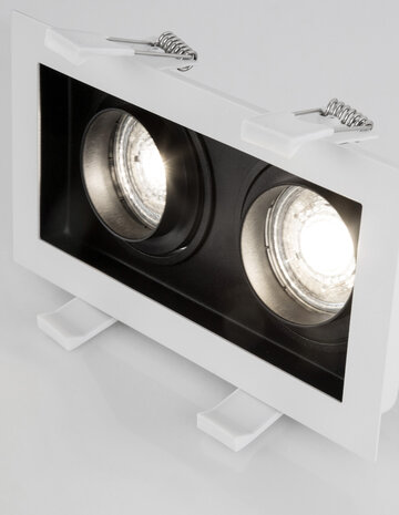 Inbouwspot Cedi Dubbel GU10 Zwart/Wit