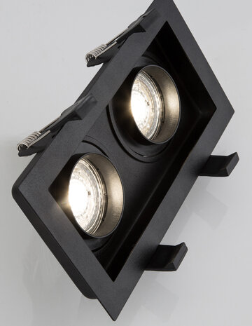 Inbouwspot Cedi Dubbel GU10 Zwart