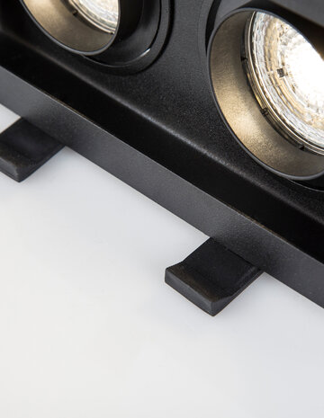 Inbouwspot Cedi Dubbel GU10 Zwart