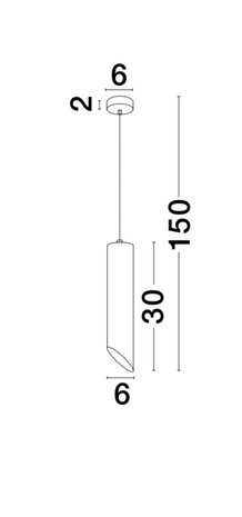 Pendel Pero 30cm GU10 Zwart