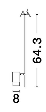 Inbouwspot Pongo 64cm GU10 Zwart/Goud