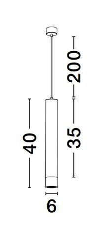 Pendel Picto 40cm GU10 Zwart/Goud