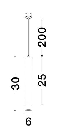 Pendel Picto 30cm GU10 Zwart/Goud