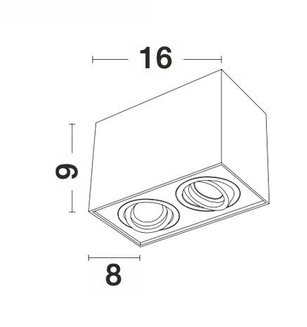 Opbouwspot Rende Duo S GU10 Zwart