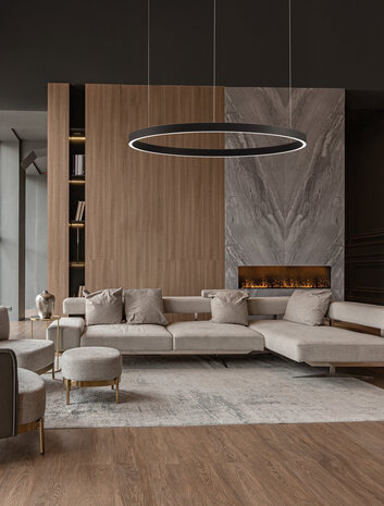 Hanglamp Elowen Up/Down 100cm Zwart 3000K Dimbaar