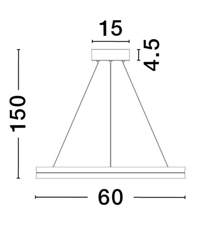 Hanglamp Cantria 60cm Zwart/Goud 3000K Dimbaar