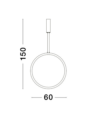 Hanglamp Change 60cm Zwart 3000K Dimbaar