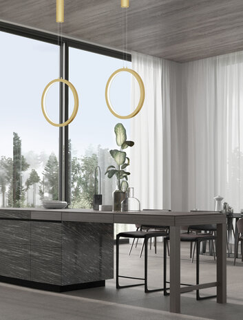 Hanglamp Change 40cm Goud 3000K Dimbaar