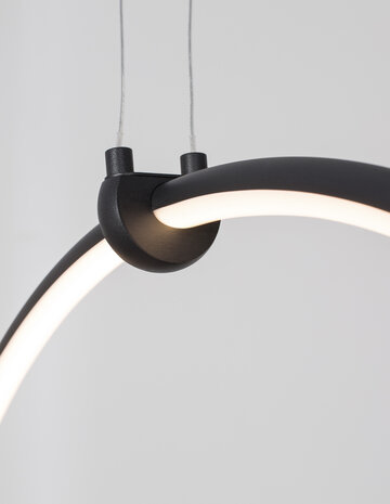 Hanglamp Ring 70cm Zwart 3000K Dimbaar