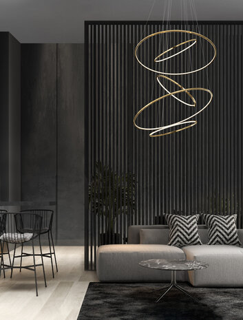 Hanglamp Nudos 120/70 Goud 3000K Dimbaar