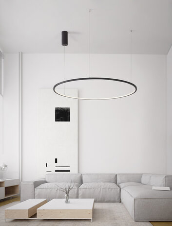 Hanglamp Tarquin 100cm Zwart 3000K Dimbaar