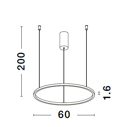 Hanglamp Tarquin 60cm Goud 3000K Dimbaar