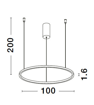 Hanglamp Tarquin 100cm Wit 3000K Dimbaar