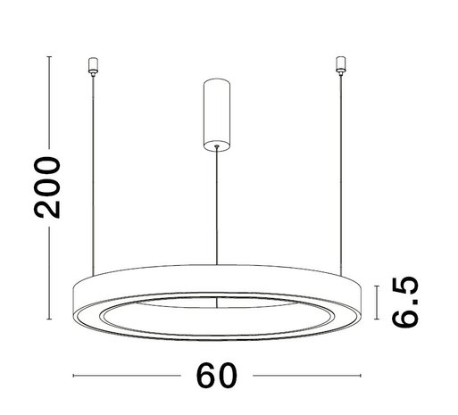 Hanglamp Sting 60cm Wit 3000K Dimbaar