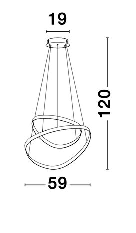 Hanglamp Aries 59cm Wit 3000K Dimbaar