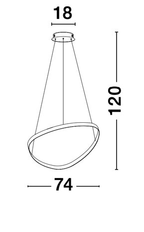 Hanglamp Aries 74cm Zwart 3000K Dimbaar