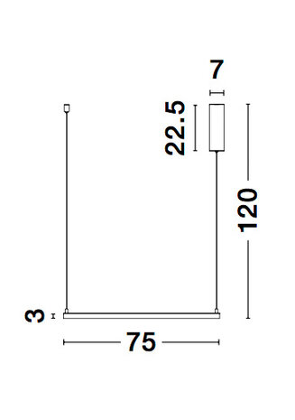 Hanglamp Eterna 75x75cm Zwart 3000K Dimbaar