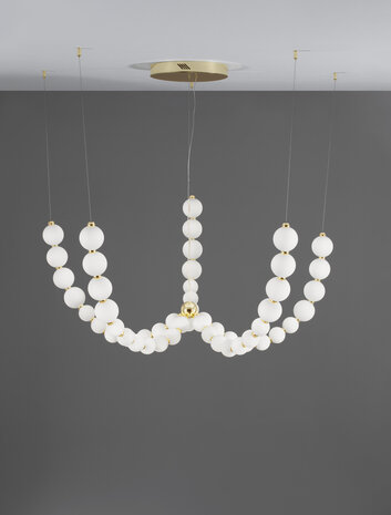 Hanglamp Perla 118cm Goud 3000K Dimbaar