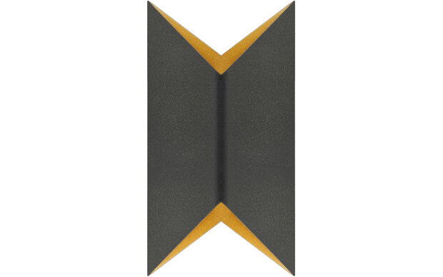 Wandlamp Crown Zwart/Goud 