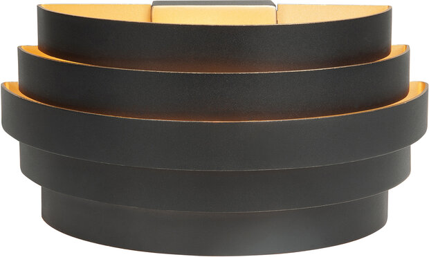 Wandlamp Scudo L Zwart/Goud