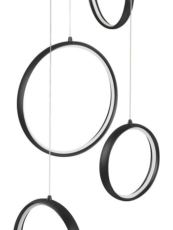 Hanglamp Olympia 5 Rond Zwart