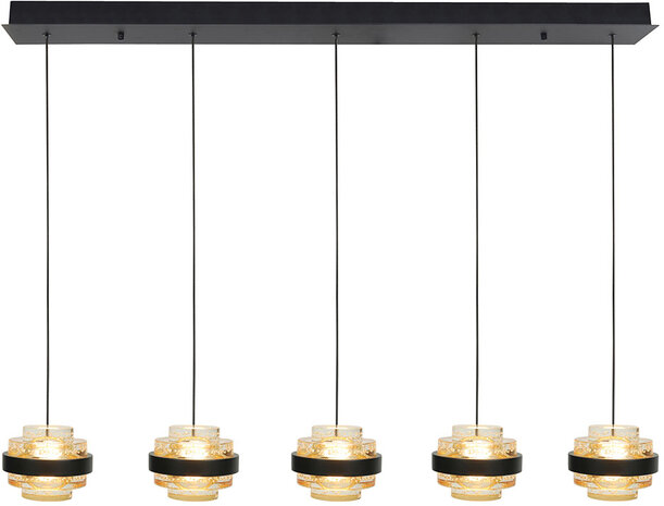 Hanglamp Dynasty 5 Recht Amber