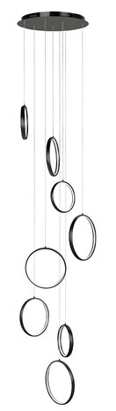 Hanglamp Olympia 8 Rond Zwart