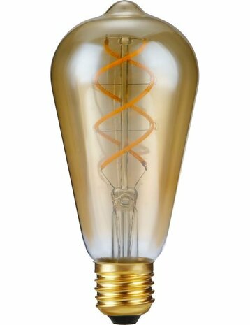 LED E27 ST64 Amber 5 Watt Dimbaar