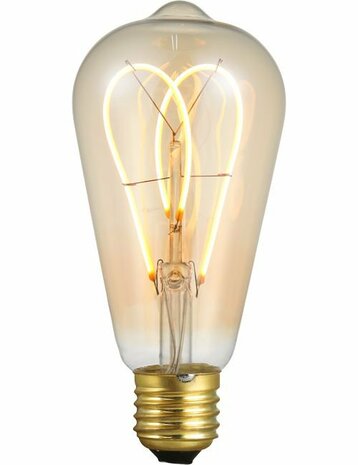 LED E27 ST64 DL Amber 5 Watt Dimbaar