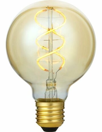 LED E27 G80 Amber Curled 5 Watt 3 Staps Dimbaar