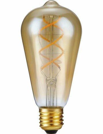 LED E27 ST64 Amber Curled 5 Watt 3 Staps Dimbaar