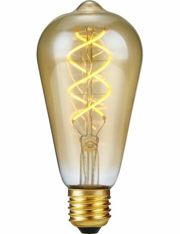 LED E27 ST64 Amber Curled 5 Watt 3 Staps Dimbaar