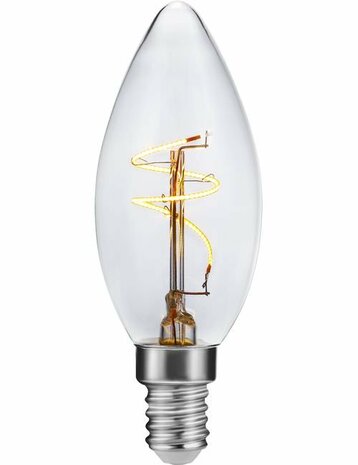 LED E14 Slim Kaars Helder Curled 1,5 Watt Dimbaar