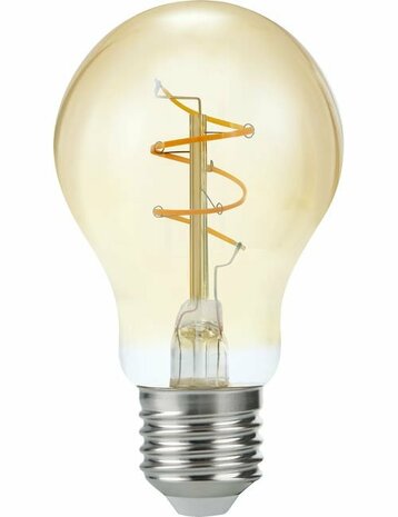 LED E27 Slim A60 Amber Curled 4,2 Watt Dimbaar