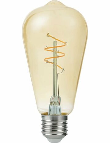 LED E27 Slim ST64 Amber Curled 4,2 Watt Dimbaar