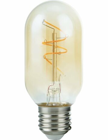 LED E27 Slim T45 Amber Curled 4,2 Watt Dimbaar