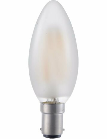 LED BA15D Kaars Frosted 4 Watt Dimbaar
