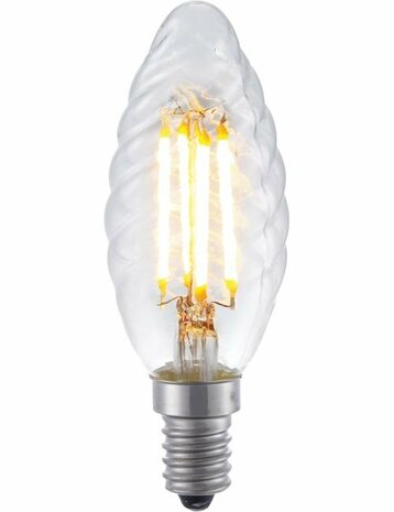 LED E14 Kaars Twisted Helder 4 Watt Dimbaar