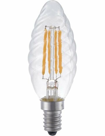 LED E14 Kaars Twisted Helder 4 Watt Dimbaar