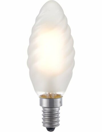 LED E14 Kaars Twisted Frosted 4 Watt Dimbaar
