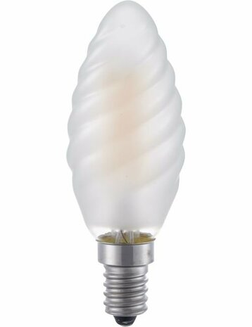 LED E14 Kaars Twisted Frosted 4 Watt Dimbaar