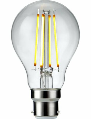 LED BA22D A60 Helder 8 Watt Dimbaar